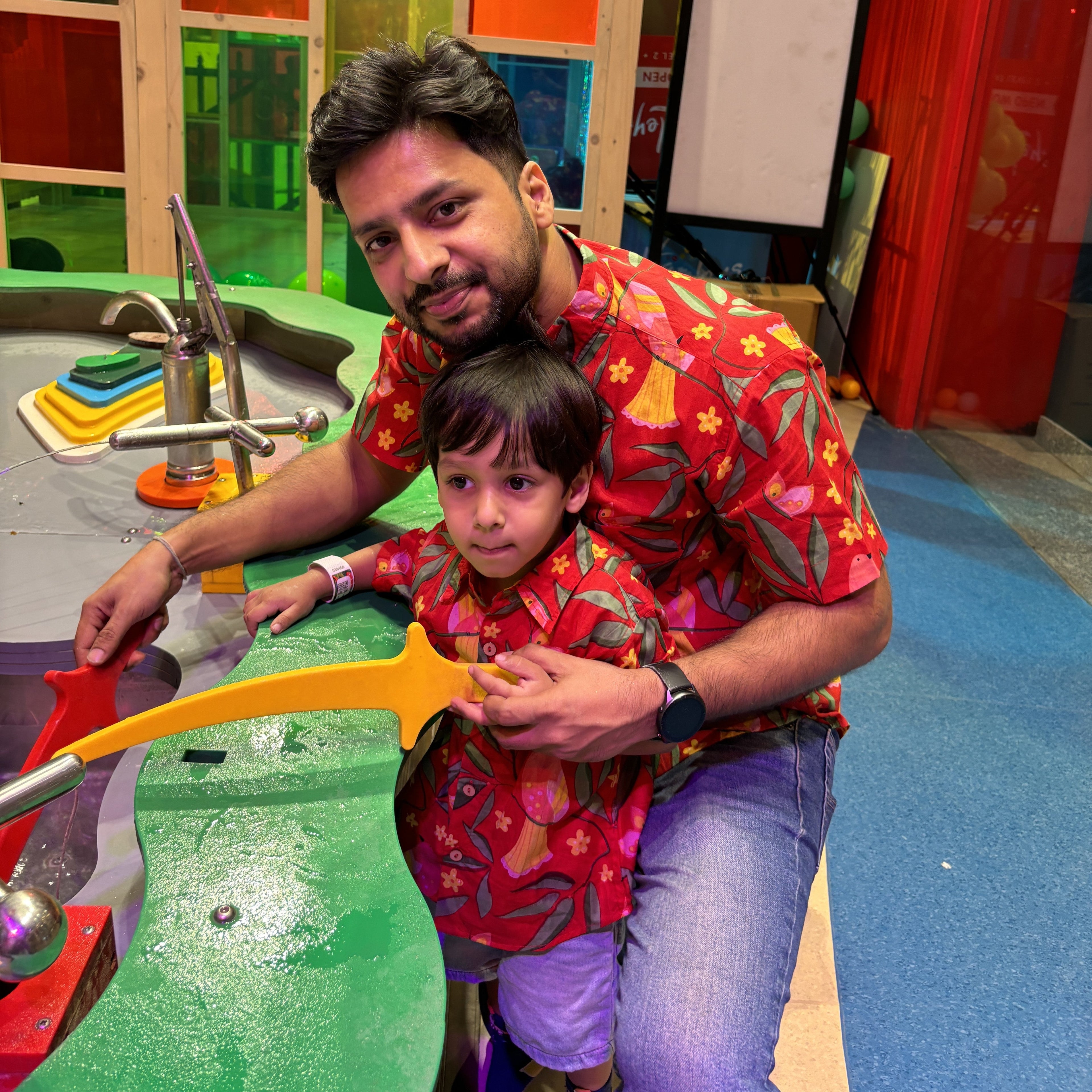 Holiday Matching Twinning Outfit for Father and Son |Red Birds| Pure Cotton