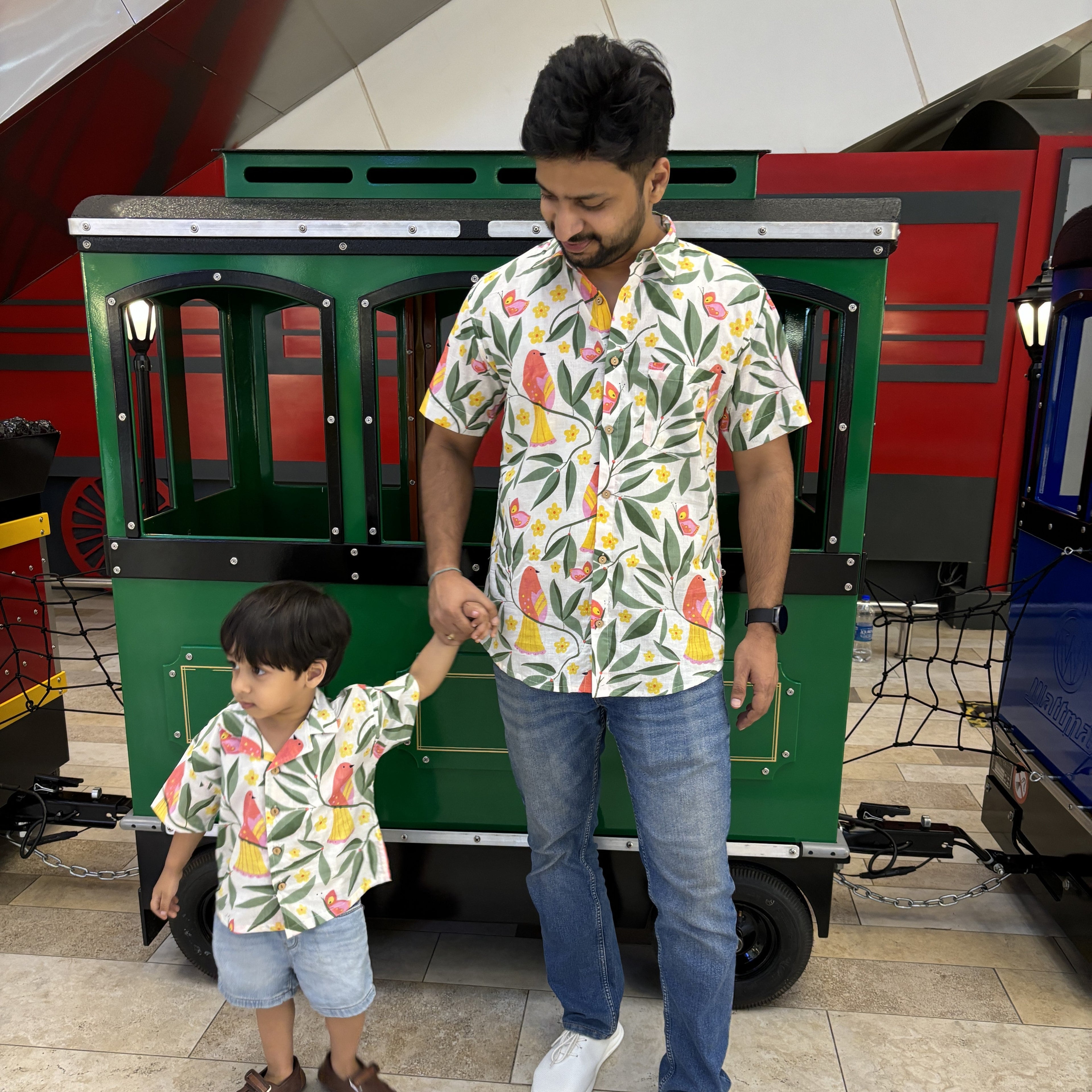 Vacay Vibes Twinning Outfit for Father and Son | White Bird| Pure Cotton