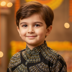 Black Bandhani Kurta Pajama Set for Boys| Pure Cotton