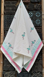 Blue Flamingo Bath Towel