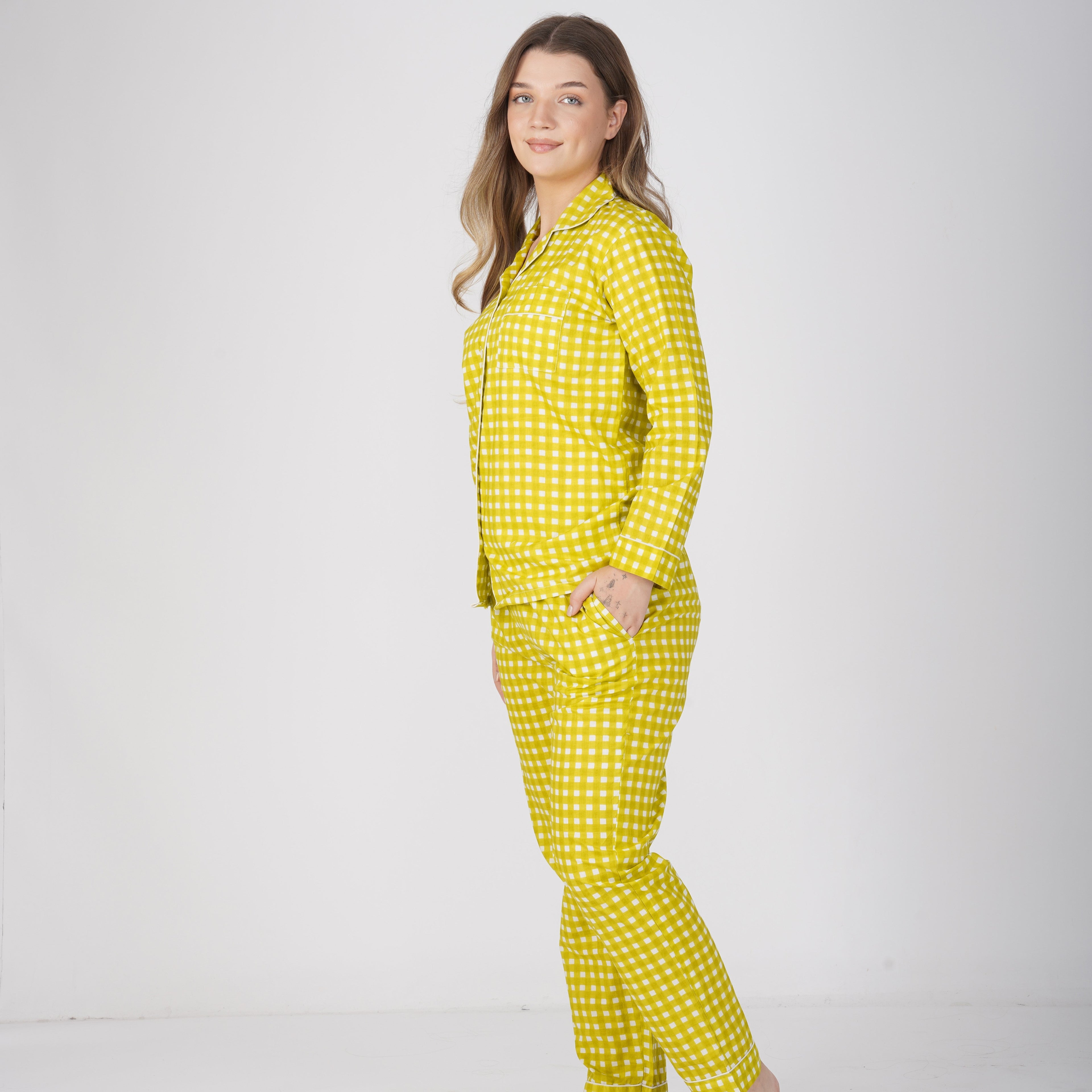 Green Paradise| Adult Nightsuit Set| Pure Cotton