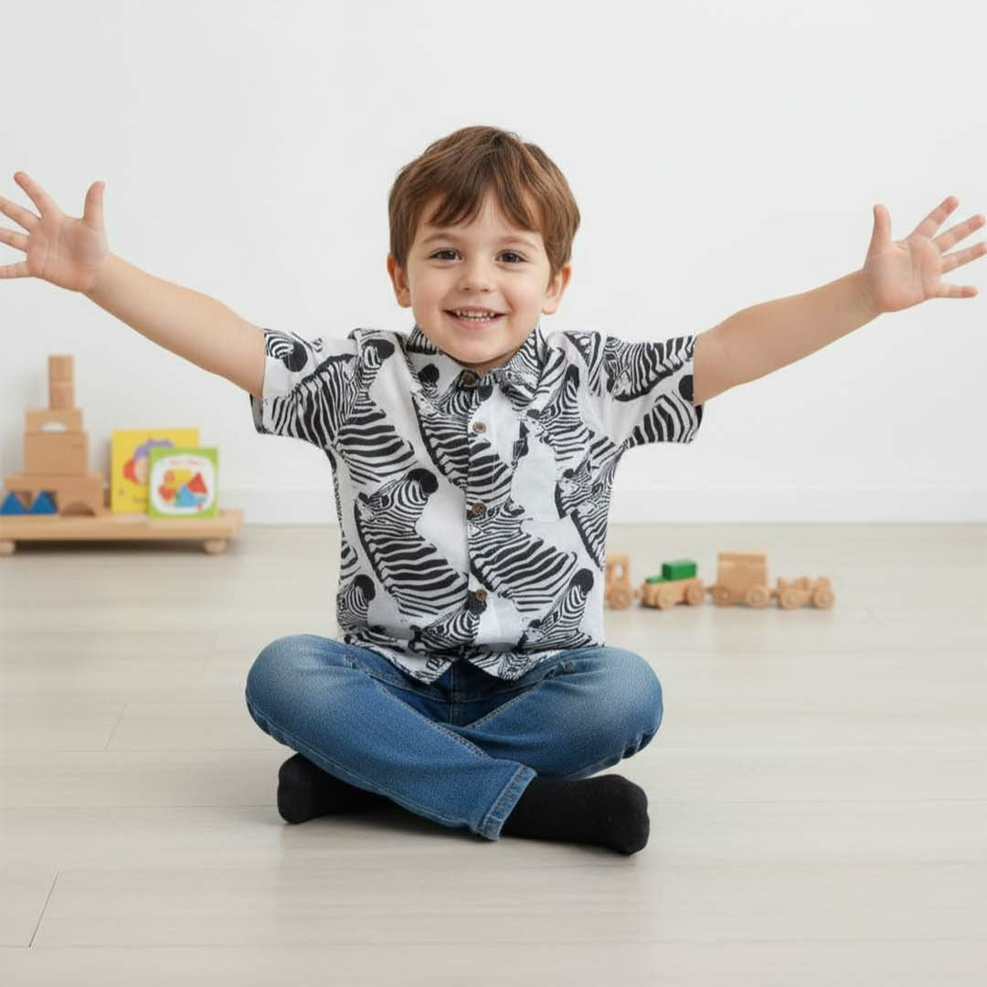 Cotton Boys Shirt Zebra