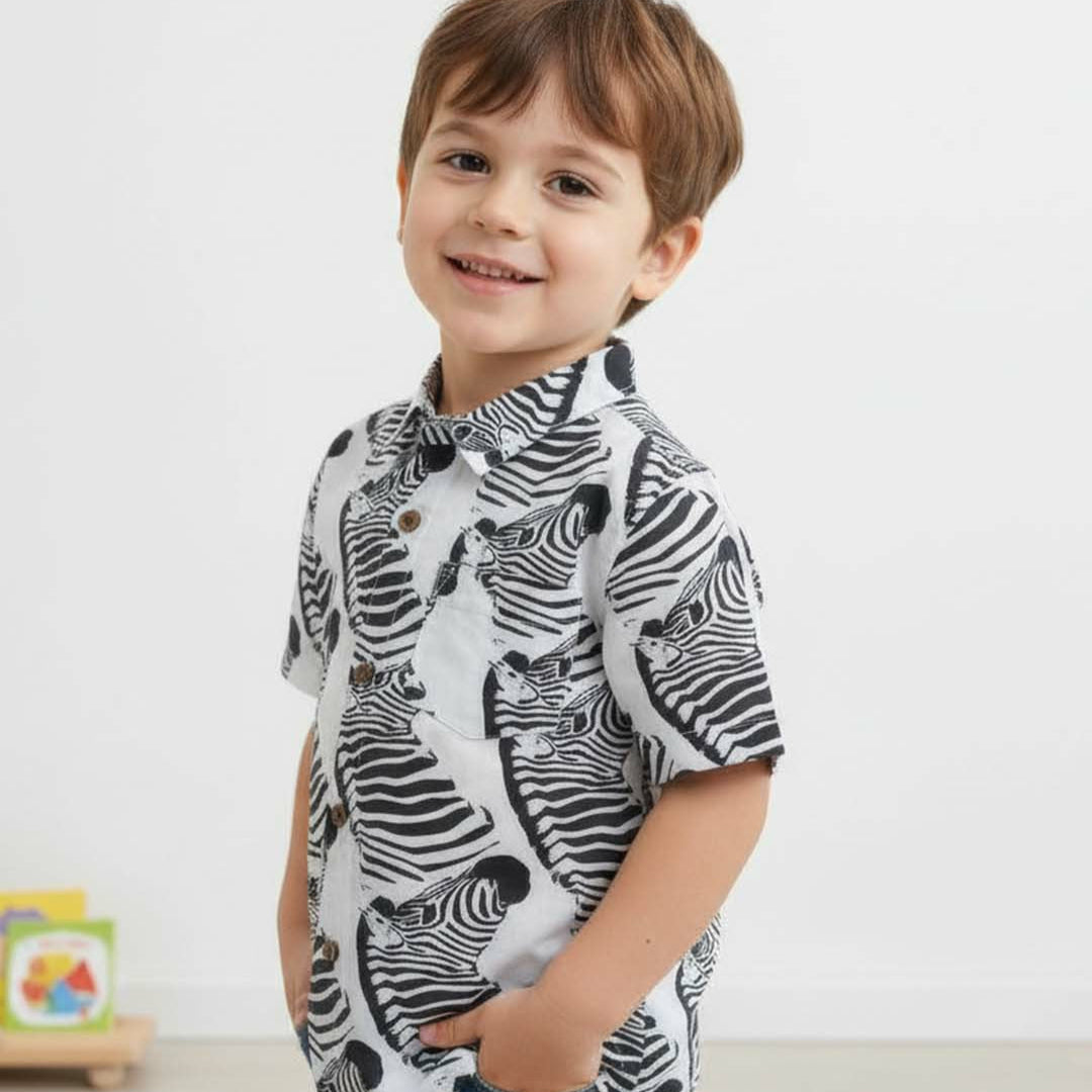 Cotton Boys Shirt Zebra
