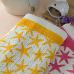 Pink Stars & Yellow Stars Bath Towel- Set of 2
