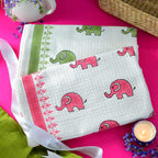 Pink & Green Elephants Bath Towel- Set of 2