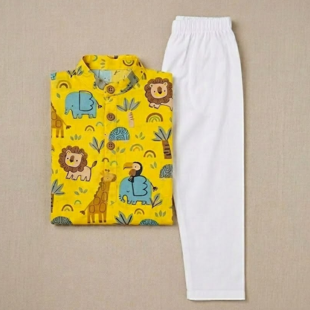 Jungle Ki Safari | Kurta Pyjama Set | Pure Cotton